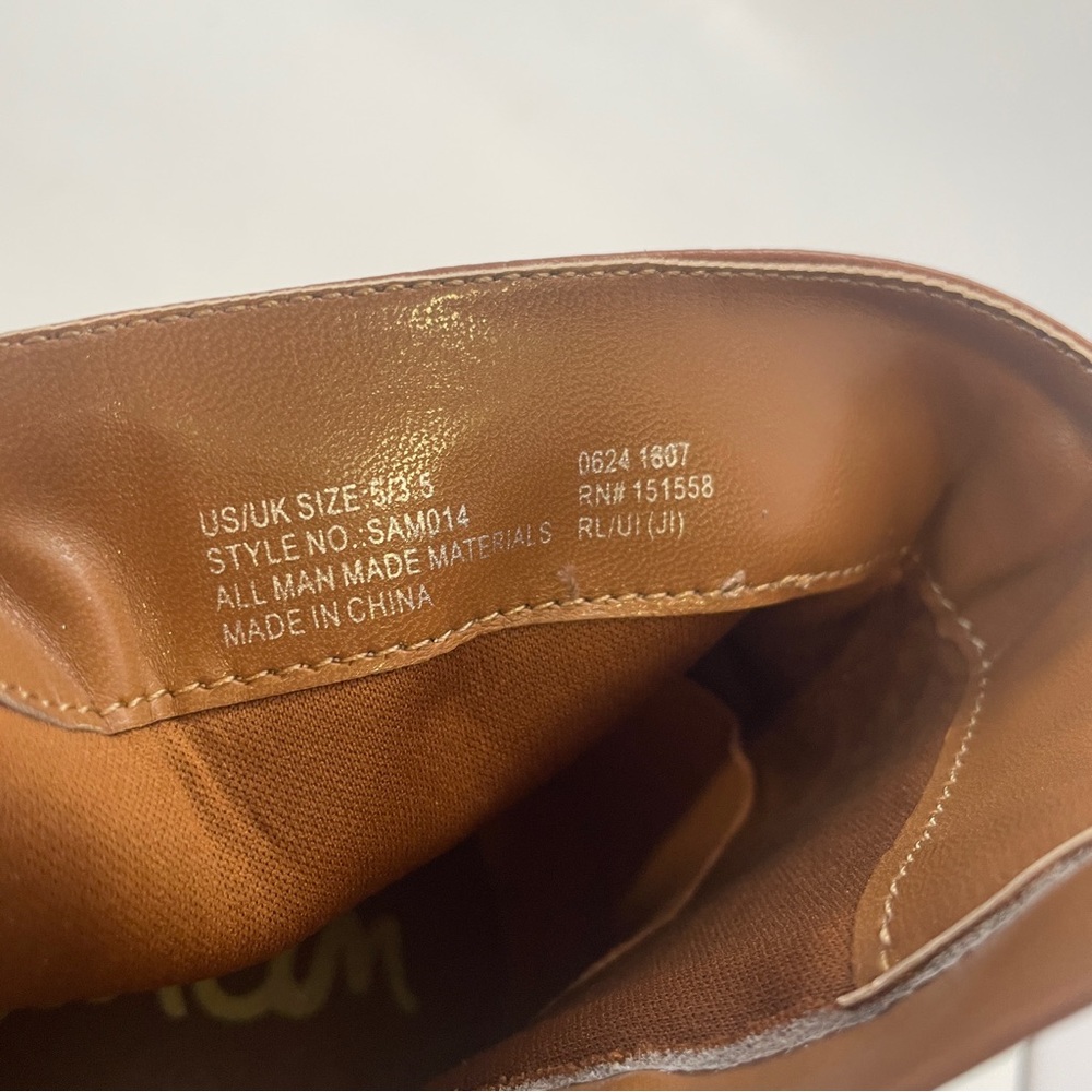 Sam Edelman Kids Lucianna Marie  Brown Cognac Moto‎ Boots Girls Size 5 - Picture 7 of 10